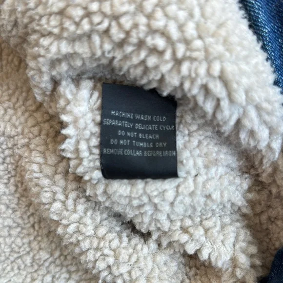 Vintage Lee Shearling Fleece Lined Denim Coat Jean Jacket Size XL - Picture 4 of 11